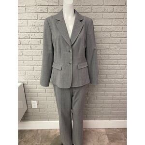 Alex Marie Gray Pinstriped Business Pant Suit Size 12(Jacket) 16(Pant)